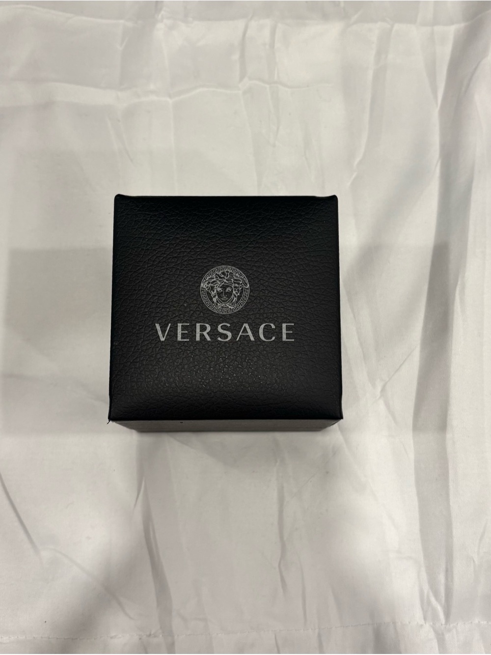 Versace Medusa Palladium & Gold Tone Ring Size 17